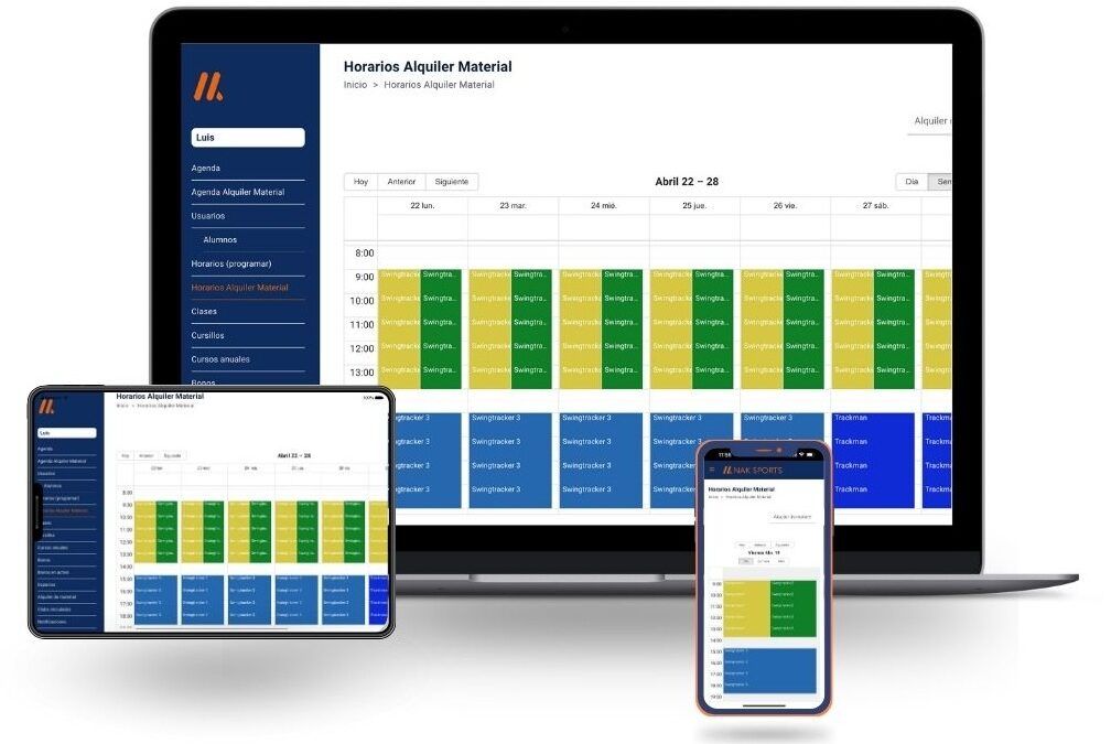 NAK SPORTS presenta su app de reservas de clases específicamente diseñada para profesores de clubs, escuelas y academias de golf