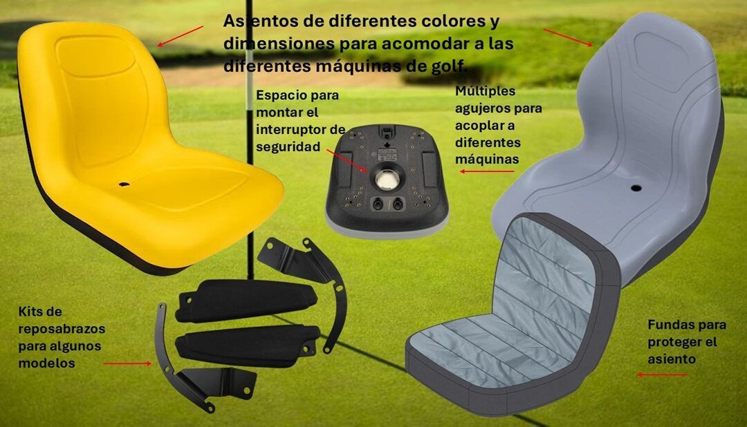 Evergreen amplía su catálogo de productos con una gama de asientos para maquinaria de mantenimiento de campos de golf