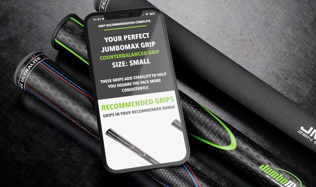 JumboMax Grips mejora su aplicación de ajuste de grips recomendando tamaño y peso óptimos para cada jugador